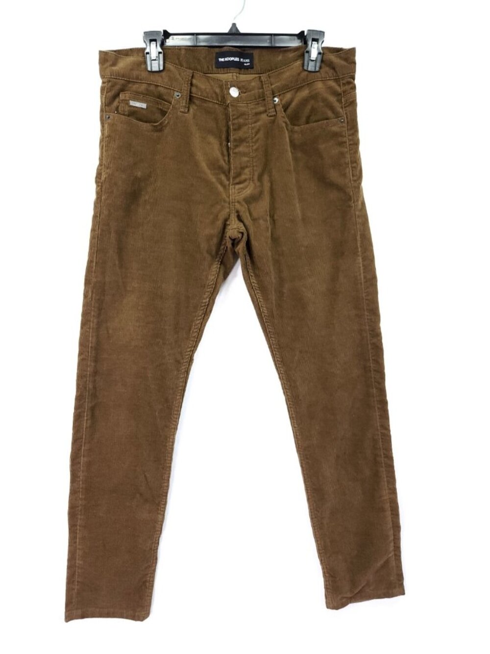 The Kooples Men Brown Corduroy Jeans Slim Fit Button Pants Size 32 Actual 33x31
